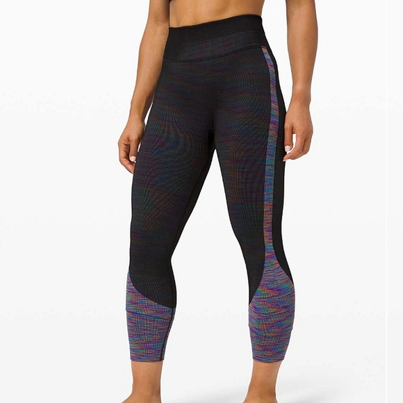 lululemon athletica Pants - Lululemon Love Revealed Tight Black / Rainbow Size 10